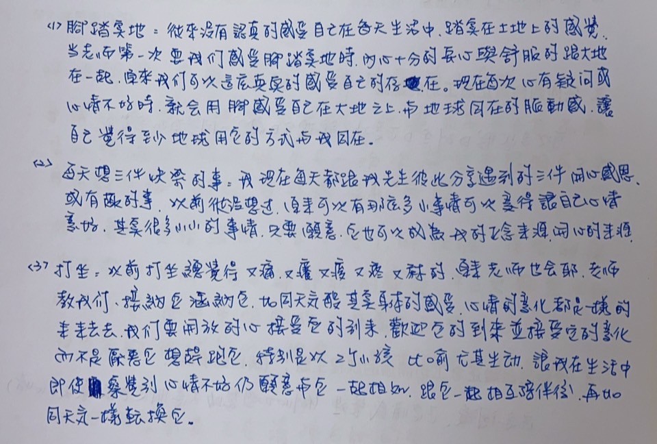 正念減壓 (MBSR) 八週課程 學員心得 |陳德中老師 (2022年) - 12