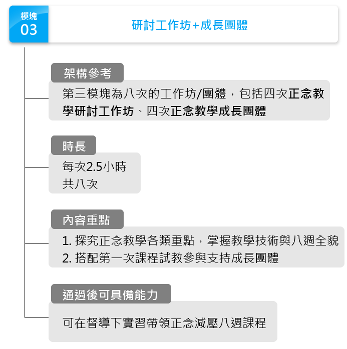 第三模塊：研討工作坊+成長團體 (Workshop & Group)