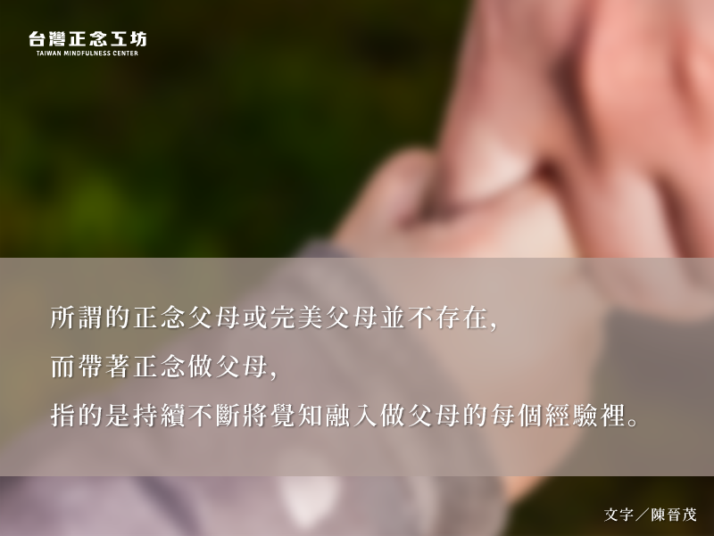 所謂的正念父母或完美父母並不存在,而帶著正念做父母,指的是持續不斷將覺知融入做父母的每個經驗裡