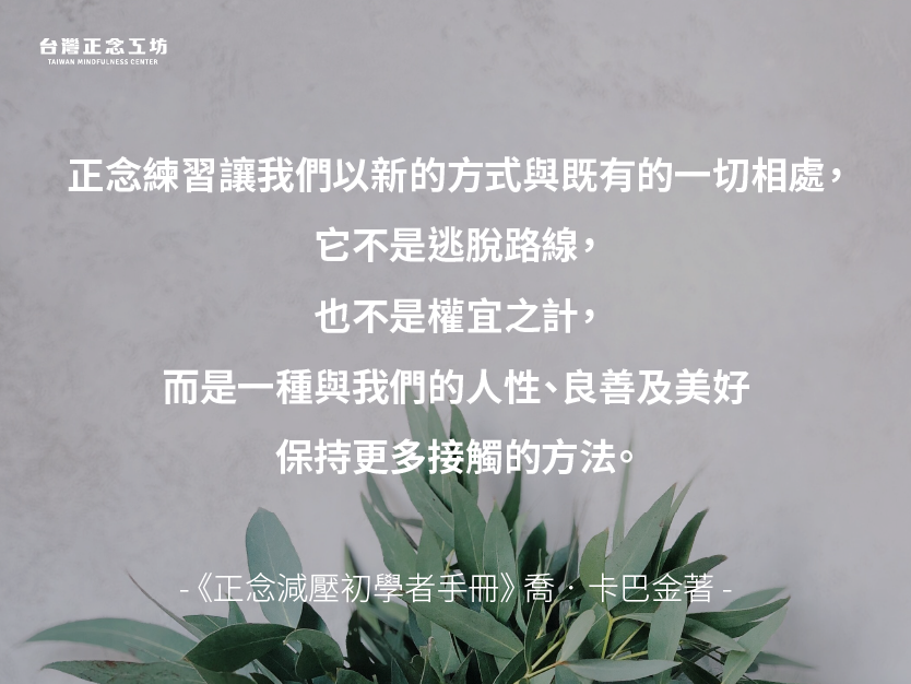 正念練習讓我們以新的與既有的一切相處